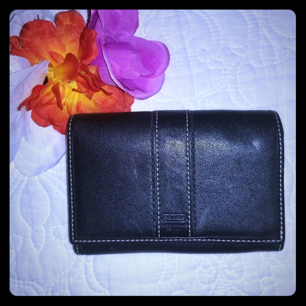 Authentic Black leather coach wallet